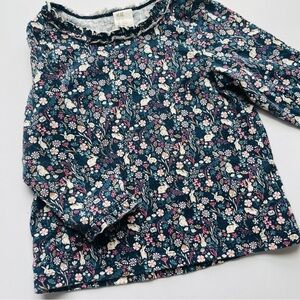 H&M Baby Girl Rabbit Flower Long Sleeve Shirt 9 Blue Pink Months